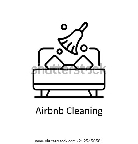Airbnb Cleaning vector Outline icon for web isolated on white background EPS 10 file