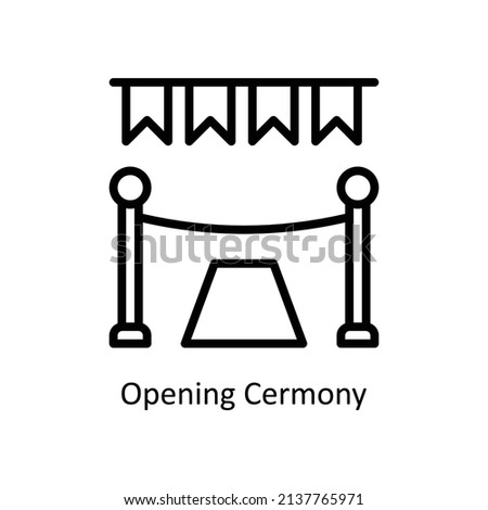 Opening Ceremony vector outline icon for web isolated on white background EPS 10 file