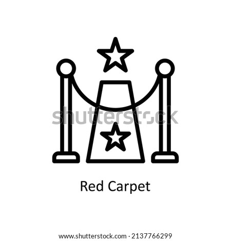 Red Carpet vector outline icon for web isolated on white background EPS 10 file