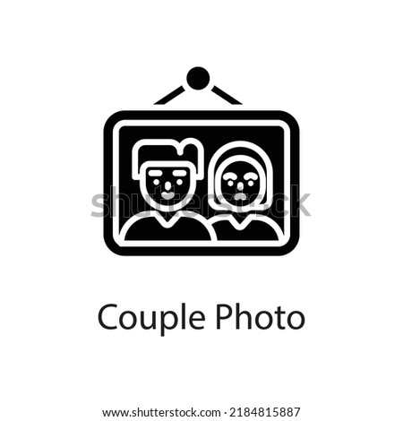 Couple Photo vector Solid Icon Design illustration on White background. EPS 10 File 