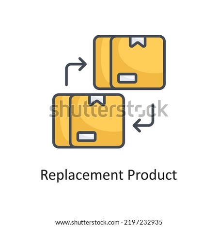 Replacement Product  Filled Outline Vector Icon Design illustration on White background. EPS 10 File