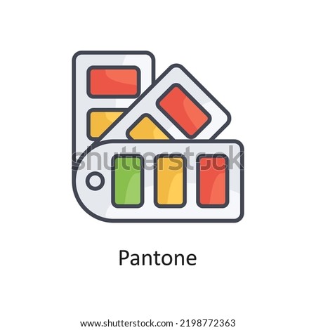 Pantone Filled Outline Vector Icon Design illustration on White background. EPS 10 File
