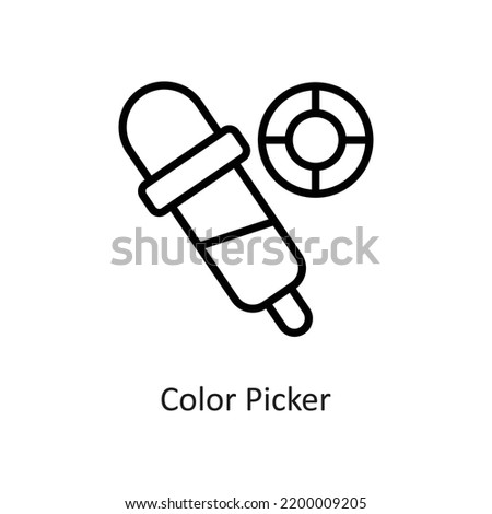 Color Picker Outline Vector Icon Design illustration on White background. EPS 10 File