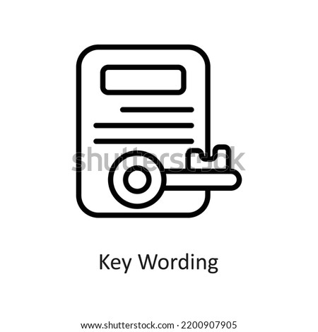 key wording Outline Vector Icon Design illustration on White background. EPS 10 File