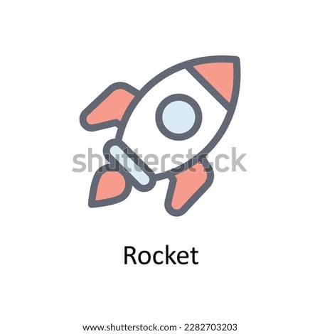 Rocket Vector  Fill outline Icons. Simple stock illustration stock