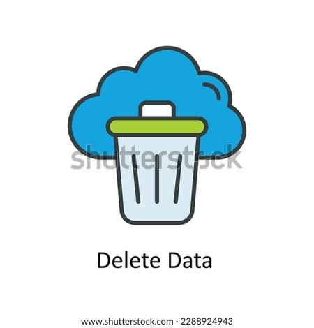 Delete Data Vector   fill outline Icons. Simple stock illustration stock
