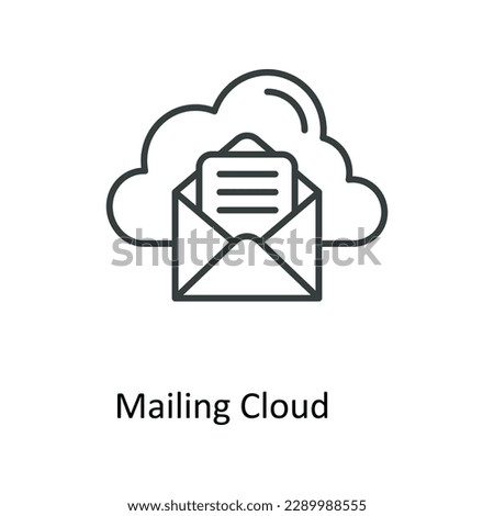Mailing Cloud Vector    outline Icons. Simple stock illustration stock