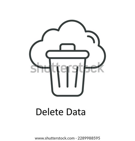Delete Data Vector    outline Icons. Simple stock illustration stock