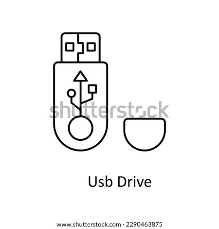 Usb Drive Vector    outline Icons. Simple stock illustration stock