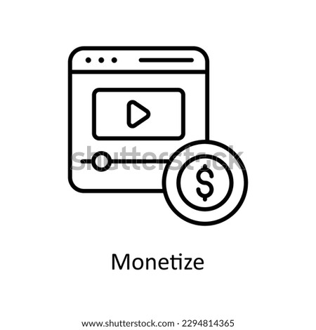 Monetize  Vector   outline Icons. Simple stock illustration stock