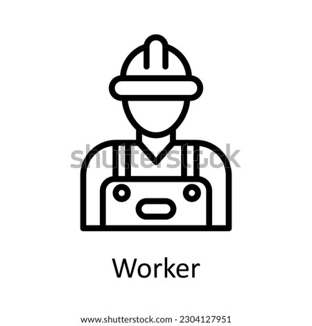 Worker  vector  outline Icon Design illustration. Time Management Symbol on White background EPS 10 File