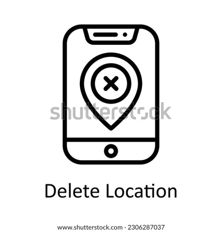 Delete Location vector     outline Icon Design illustration. Location and Map Symbol on White background EPS 10 File