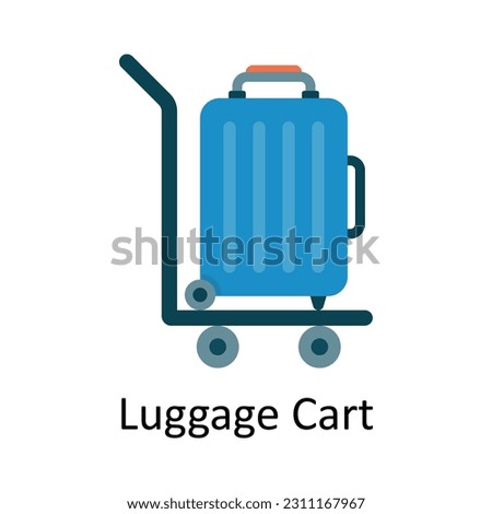 Luggage Cart Vector  Flat Icon Design illustration. Ecommerce and shopping Symbol on White background EPS 10 File