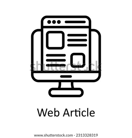 Web Article Vector    outline  Icon Design illustration. Digital Marketing  Symbol on White background EPS 10 File