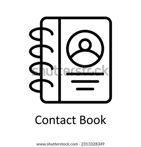 Contact Book Vector    outline  Icon Design illustration. Digital Marketing  Symbol on White background EPS 10 File