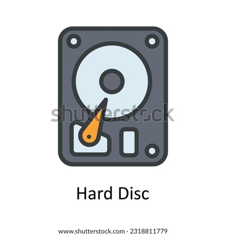 Hard Disc  Vector Fill outline Icon Design illustration. Network and communication Symbol on White background EPS 10 File
