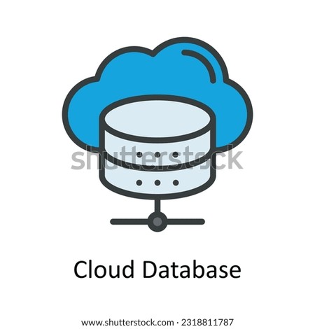 Cloud Database   Vector Fill outline Icon Design illustration. Network and communication Symbol on White background EPS 10 File
