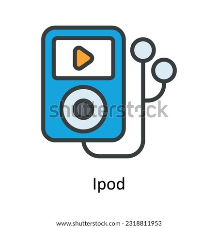 Ipod   Vector Fill outline Icon Design illustration. Network and communication Symbol on White background EPS 10 File
