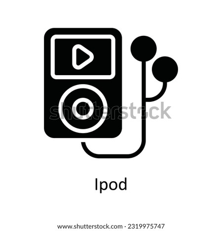 Ipod   Vector Solid  Icon Design illustration. Network and communication Symbol on White background EPS 10 File
