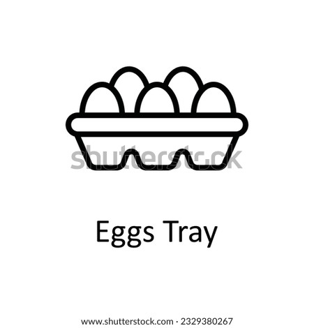 Eggs Tray Vector outline Icon Design illustration. Food and Drinks Symbol on White background EPS 10 File 