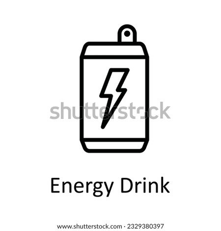 Energy Drink Vector outline Icon Design illustration. Food and Drinks Symbol on White background EPS 10 File 