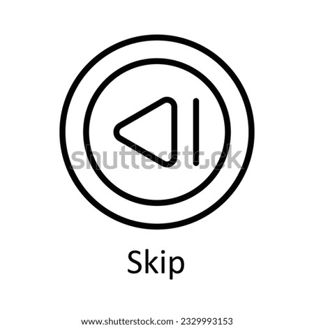 Skip Vector  outline Icon Design illustration. Online streaming Symbol on White background EPS 10 File
