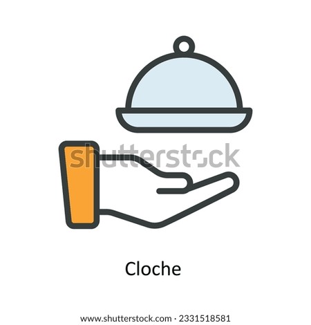 Cloche  Vector   Fill outline Icon Design illustration. Kitchen and home  Symbol on White background EPS 10 File