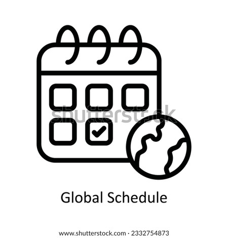 Global Schedule Vector  outline Icon Design illustration. Nature and ecology Symbol on White background EPS 10 File