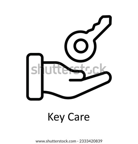 Key Care Vector  outline Icon Design illustration. Cyber security  Symbol on White background EPS 10 File