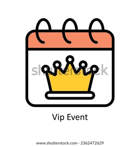 Vip Event vector Filled outline Icon Design illustration. Event Management Symbol on White background EPS 10 File
