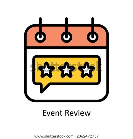 Event Review vector Filled outline Icon Design illustration. Event Management Symbol on White background EPS 10 File
