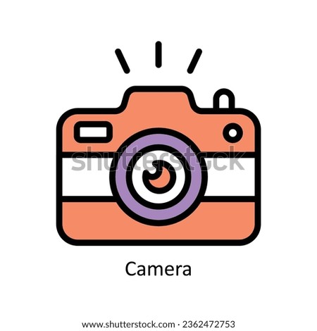 Camera vector Filled outline Icon Design illustration. Event Management Symbol on White background EPS 10 File
