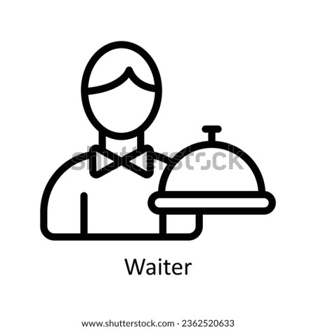 Waiter vector  outline Icon Design illustration. Event Management Symbol on White background EPS 10 File