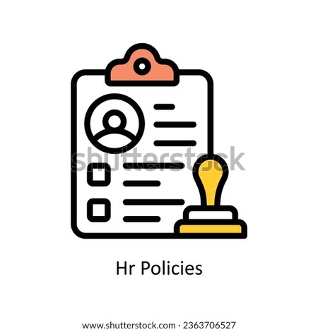 Hr Policies vector Filled outline Icon Design illustration. Human Resources Symbol on White background EPS 10 File 