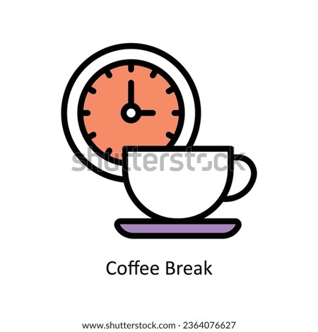 Coffee Break vector Filled outline Icon Design illustration. Graphic Design Symbol on White background EPS 10 File
