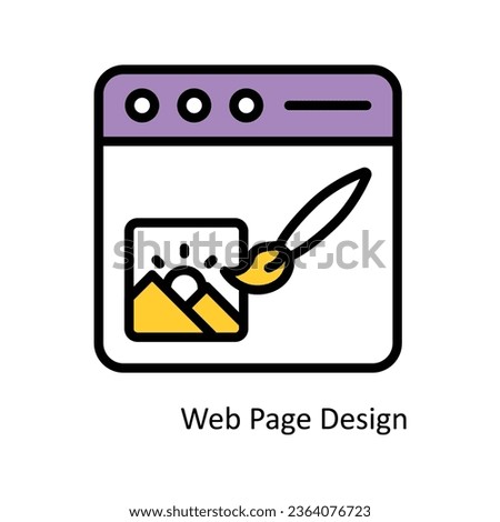 Web Page Design vector Filled outline Icon Design illustration. Graphic Design Symbol on White background EPS 10 File
