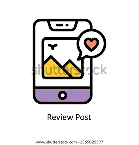 Review Post vector Fill outline icon illustration. EPS 10 File.