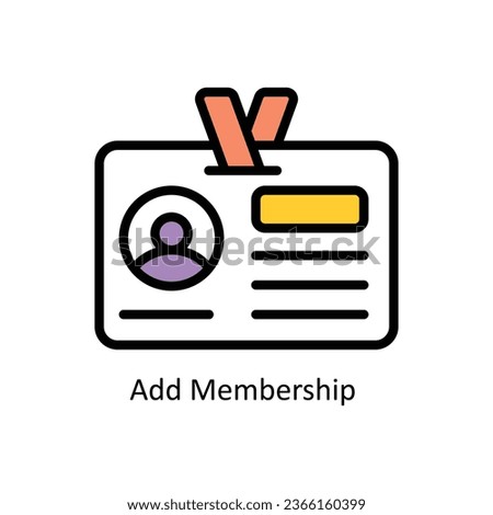Add Membership  vector Fill outline Icon Design illustration. Web store Symbol on White background EPS 10 File 
