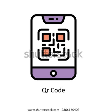 Qr Code vector Fill outline Icon Design illustration. Web store Symbol on White background EPS 10 File 