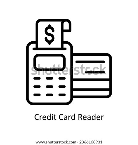 Credit Card Reader vector  outline Icon Design illustration. Web store Symbol on White background EPS 10 File 