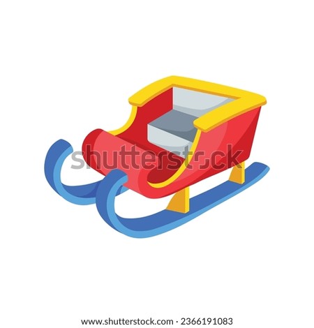 Snow sled vector colorful stickers Icon Design illustration. EPS 10 File