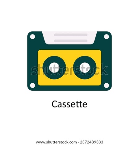 Cassette vector Flat Icon Design illustration. Symbol on White background EPS 10 File 