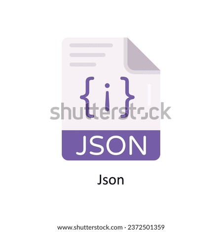 Json vector Flat Icon Design illustration. Symbol on White background EPS 10 File 