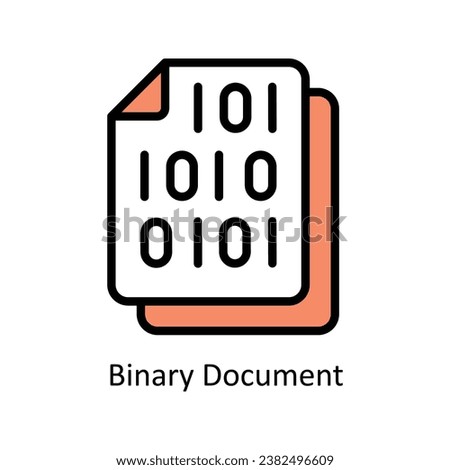 Binary Document vector Filled outline Design illustration. Symbol on White background EPS 10 File 