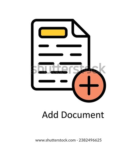 Add Document vector Filled outline Design illustration. Symbol on White background EPS 10 File 