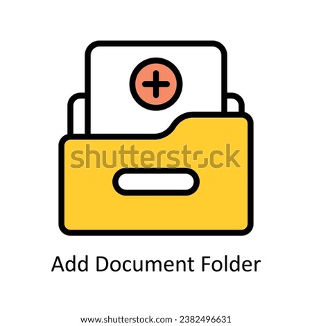 Add Document Folder vector Filled outline Design illustration. Symbol on White background EPS 10 File 