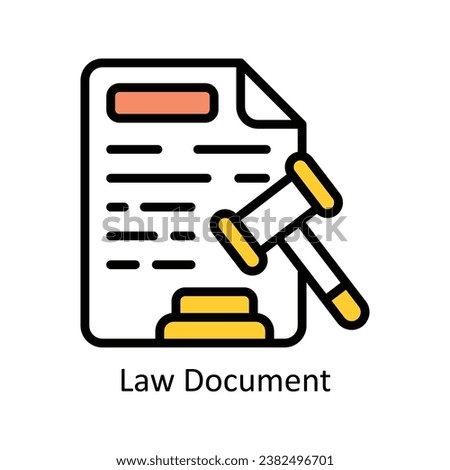 Law Document vector Filled outline Design illustration. Symbol on White background EPS 10 File 