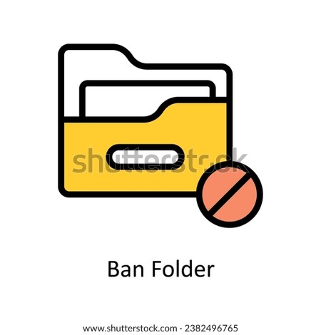 Ban Folder vector Filled outline Design illustration. Symbol on White background EPS 10 File 