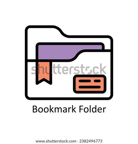 Bookmark Folder vector Filled outline Design illustration. Symbol on White background EPS 10 File 