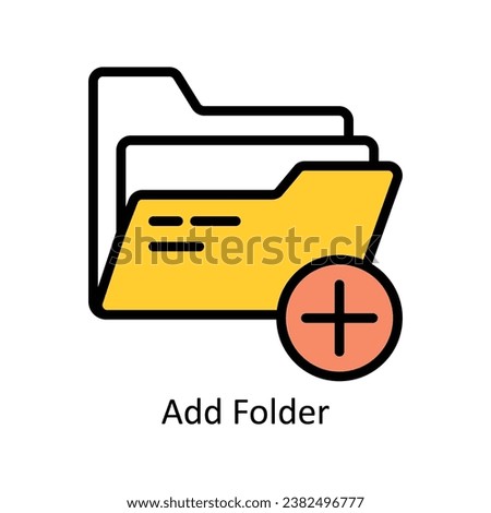 Add Folder vector Filled outline Design illustration. Symbol on White background EPS 10 File 